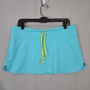 Athleta Blue Skirt with Yellow Drawstring